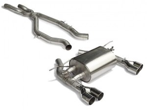 Ragazzon Centre Pipe Group N + Rear Silencer with Round 2x80mm Race Line Tail Pipe (BMW M4)