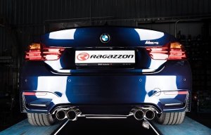 Ragazzon Centre Pipe Group N + Rear Silencer with Round 2x80mm Race Line Tail Pipe (BMW M4)